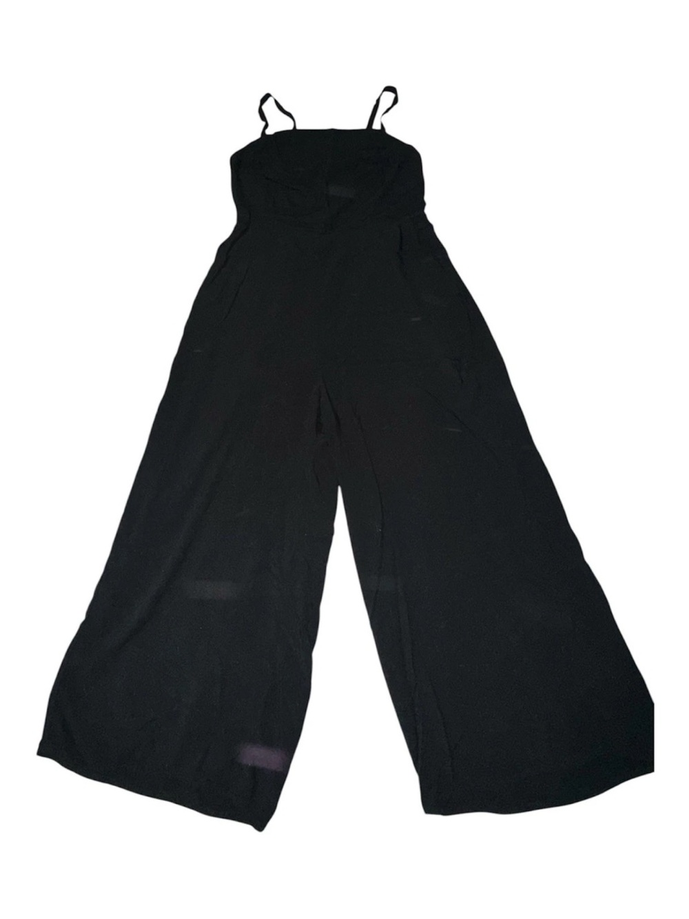 Old Navy Black Jumpsuit Smocked Back Adjustable Strap Capri Summer Sz S Classic - Picture 7 of 14